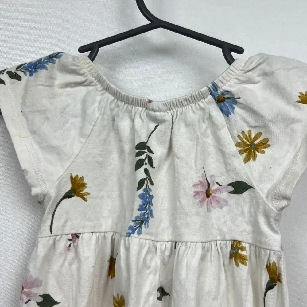 Old Navy Cream cotton jumpsuit with pink and blue floral print size 6-12 months